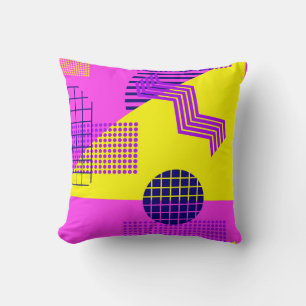 Memphis seamless pattern, geometric shapes in the cushion