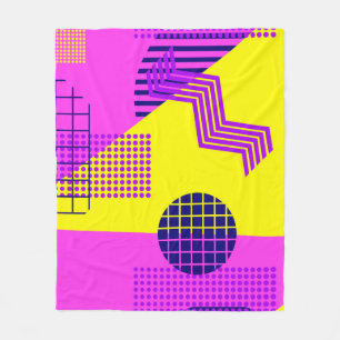 Memphis seamless pattern, geometric shapes in the fleece blanket