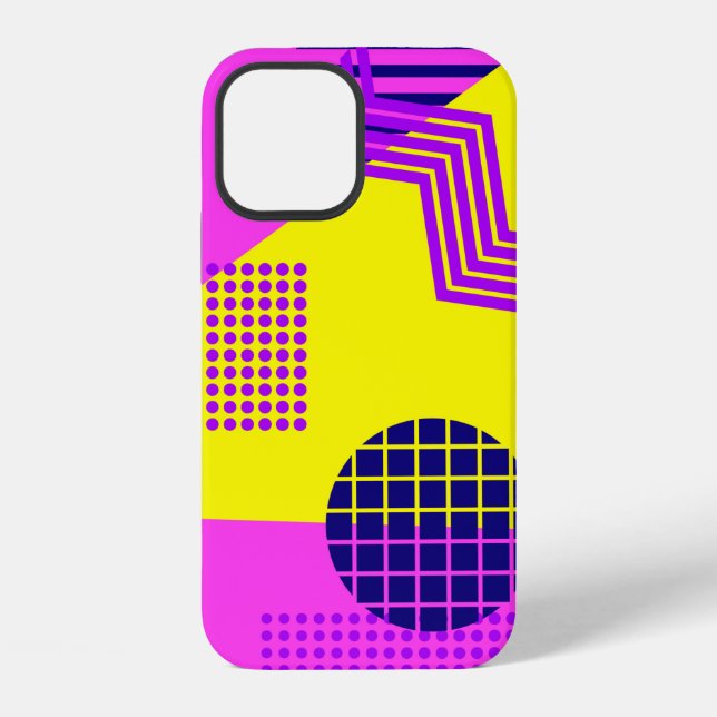 Memphis seamless pattern, geometric shapes in the  iPhone case (Back)
