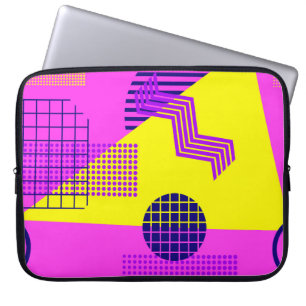 Memphis seamless pattern, geometric shapes in the laptop sleeve