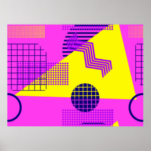 Memphis seamless pattern, geometric shapes in the  poster