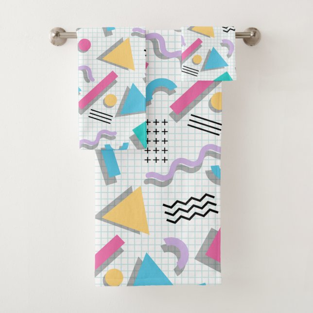 Memphis Shapes Bath Towel Set (Insitu)