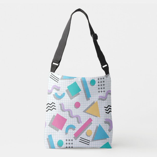 Memphis Shapes Crossbody Bag (Front)