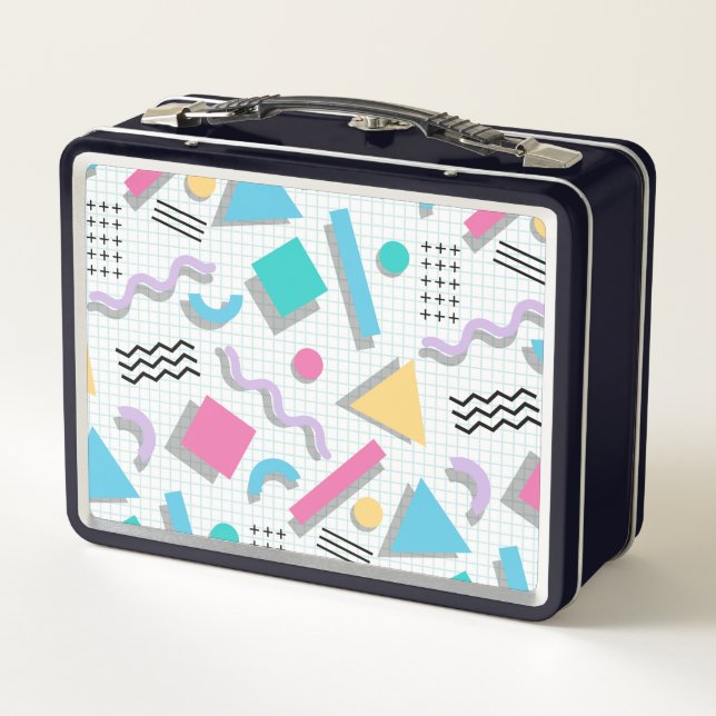 Memphis Shapes Metal Lunch Box (Back)