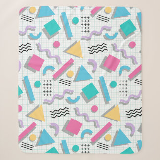Memphis Shapes Sherpa Blanket