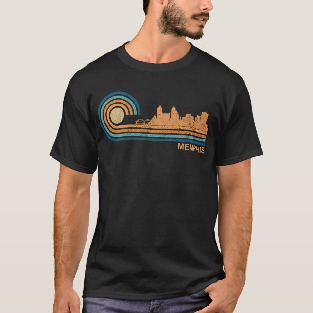 Memphis Skyline Retro Memphis Fan Tennessee T-Shirt (Front)