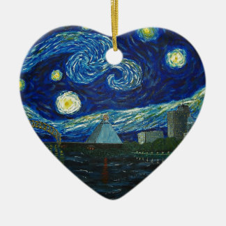 "Memphis Starry Night" by Jack Lepper Ceramic Ornament
