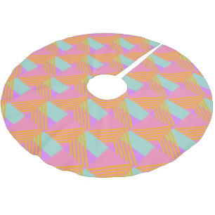 Memphis Style 90s Throwback Colourful Pattern Brushed Polyester Tree Skirt