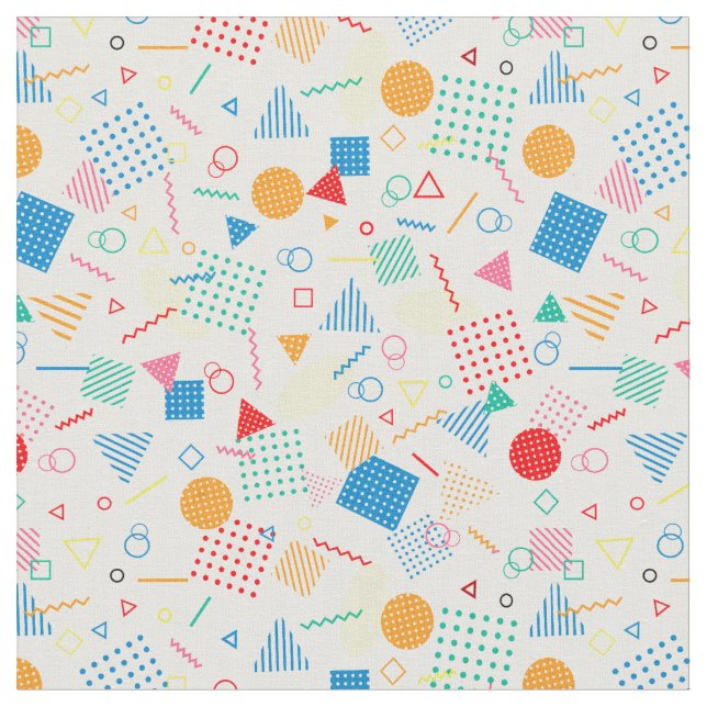 Memphis Style (Color) Fabric (Close Up)
