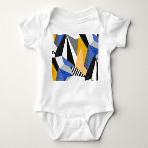 Memphis Style: Creative Geometric Collage. Baby Bodysuit