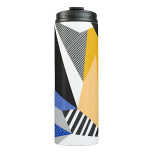 Memphis Style: Creative Geometric Collage. Thermal Tumbler