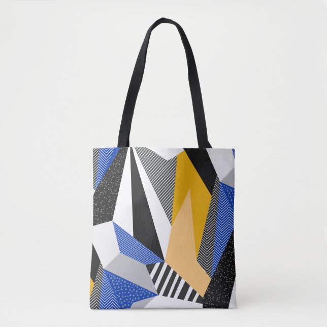 Memphis Style: Creative Geometric Collage. Tote Bag (Front)
