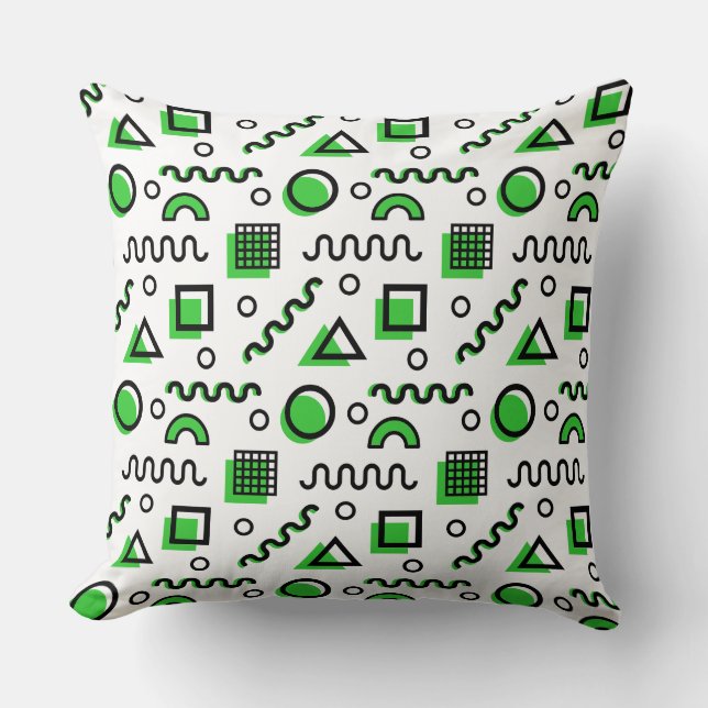 Memphis Style Geometric Pattern 110719 - Green Cushion (Front)