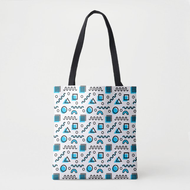 Memphis Style Geometric Pattern 110719 - Sky Blue Tote Bag (Front)