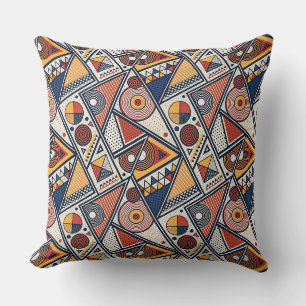 Memphis Style Geometric Shapes & Lines Pattern Art Cushion