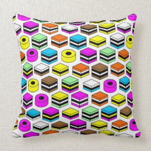 Memphis Style Liquorice Allsorts Pattern Cushion