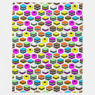 Memphis Style Liquorice Allsorts Pattern Fleece Blanket