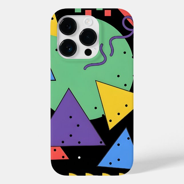 Memphis Style Phone Case Dopamine Decor Bold Geome (Back)