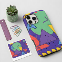 Memphis Style Phone Case Dopamine Decor Bold Geome