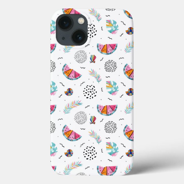 Memphis Style Tropical Summer Pattern Case-Mate iPhone Case (Back)