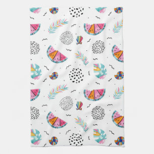 Memphis Style Tropical Summer Pattern Tea Towel