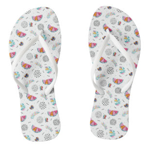 Memphis Style Tropical Summer Pattern Thongs