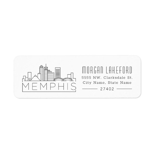 Memphis Stylised Skyline | Return Address Label (Front)