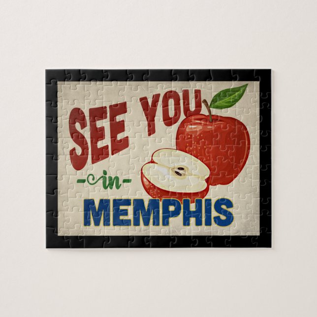 Memphis Tennessee Apple - Vintage Travel Jigsaw Puzzle (Horizontal)