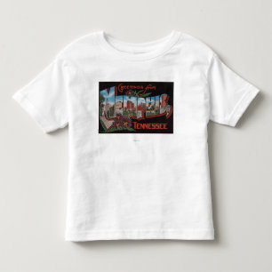 Memphis, Tennessee - Large Letter Scenes Toddler T-Shirt