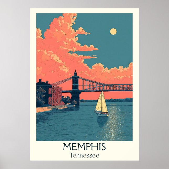 Memphis Tennessee River Bridge Poster (Front)
