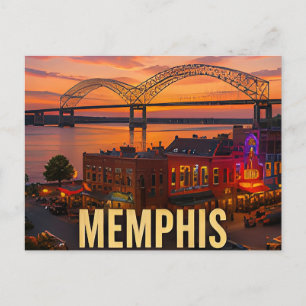 Memphis Tennessee Riverfront Bridge Travel Gift Postcard