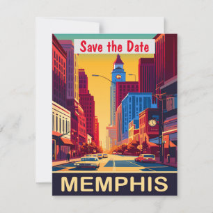 Memphis Tennessee Road Purple Wedding Invitation
