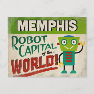 Memphis Tennessee Robot - Funny Vintage Postcard