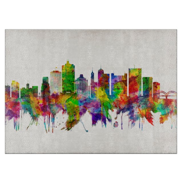 Memphis Tennessee Skyline Cutting Board (Front)