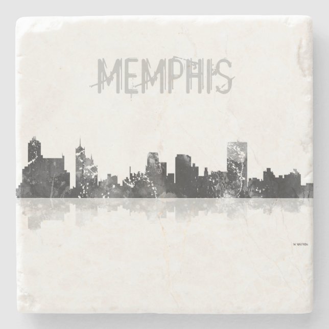 MEMPHIS, TENNESSEE SKYLINE STONE COASTER (Front)