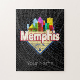 Memphis Tennessee United States Retro Skyline Jigsaw Puzzle