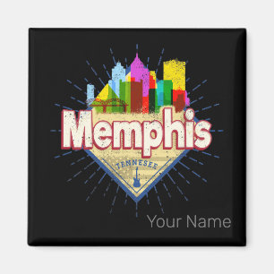 Memphis Tennessee United States Retro Skyline Magnet