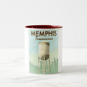 Memphis Tennessee vintage travel poster Two-Tone Coffee Mug