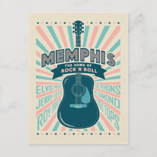 Memphis, TN: Guitar Series   Rock-N-Roll Postcard