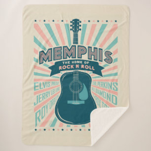 Memphis, TN: Guitar Series   Rock-N-Roll Sherpa Blanket