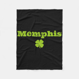 Memphis Tn Irish Pride Shamrock Image St Patricks  Fleece Blanket