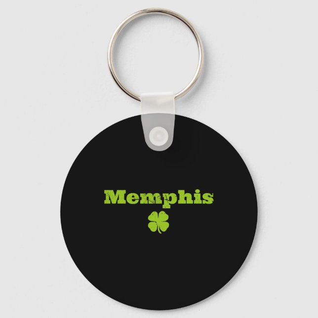 Memphis Tn Irish Pride Shamrock Image St Patricks  Key Ring (Front)