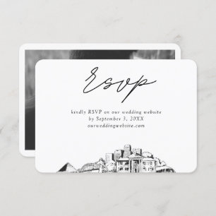 Memphis Wedding Minimalist Sketch RSVP Enclosure Card
