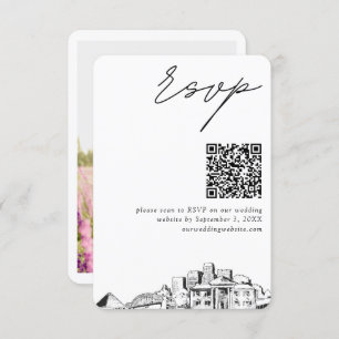 Memphis Wedding RSVP QR Code Small Enclosure Card