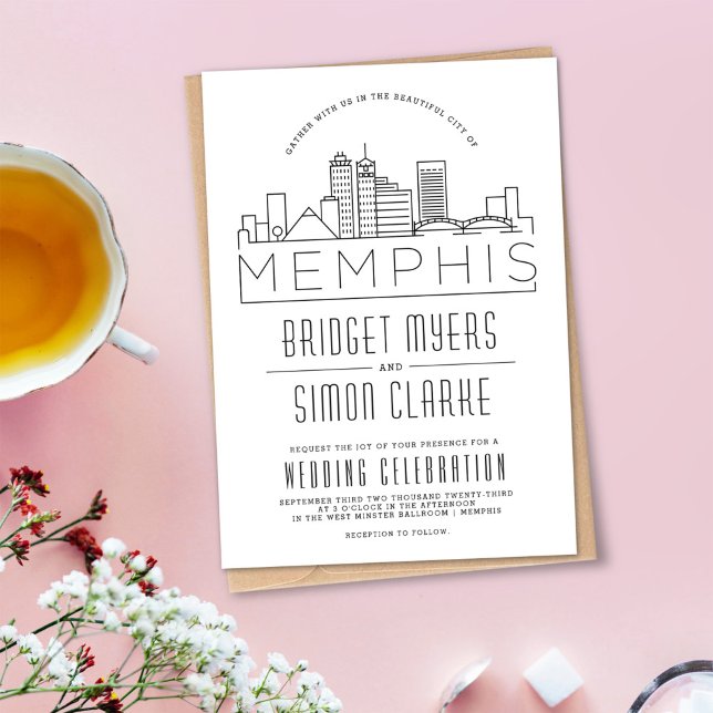 Memphis Wedding | Stylised Skyline Invitation (Creator Uploaded)