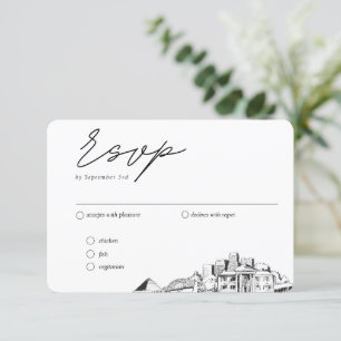 Memphis Wedding Traditional RSVP Meal Options Enclosure Card