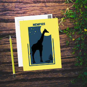 Memphis Zoo Tennessee Vintage Giraffe Postcard