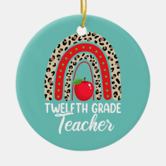 Men 12th Grade Teacher Women Back To School Ceramic Ornament