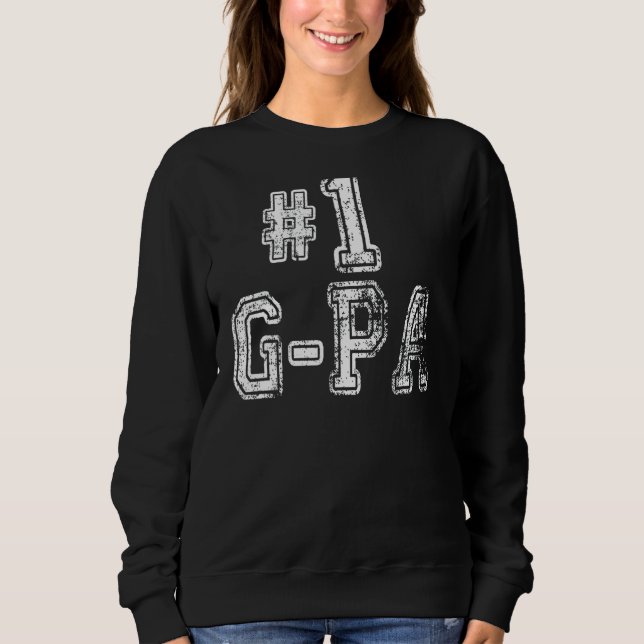 Men 1 G Pa Number One Grandpa Family Love Pride Fa Sweatshirt (Front)