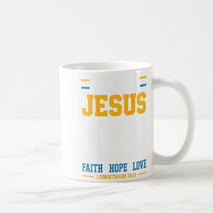 Men's Team Jesus Faith Hope Love Christian Mat Coffee Mug